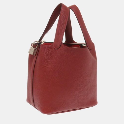 Hermes Rouge H Red Taurillon Clemence Picotin Lock PM Handbag - Hermes - Modalova