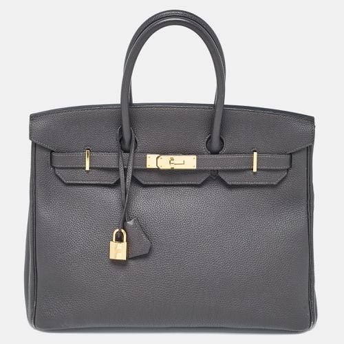 Hermes Graphite Togo Leather Gold Finish Birkin 35 Bag - Hermes - Modalova