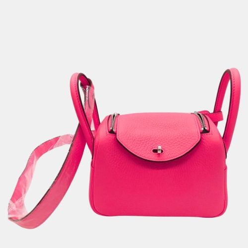 Hermes Lindy Mini Handbag Rose Azalee Pink Leather - Hermes - Modalova