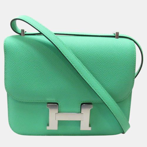 Hermes Constance Mini Comic Leather Shoulder Bag Green Leather - Hermes - Modalova