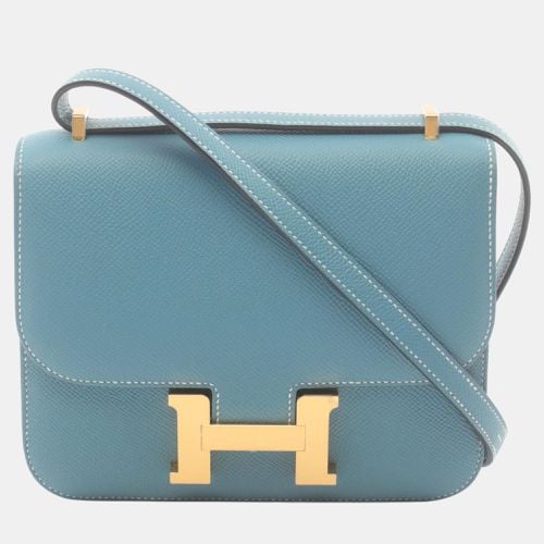 Hermes Constance 3 Mini Blue Shoulder Bag Blue Leather - Hermes - Modalova