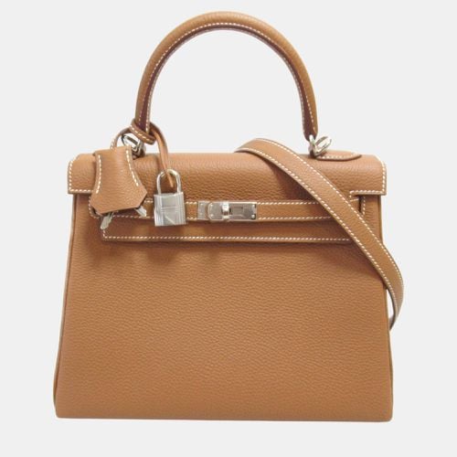 Hermes Kelly 25 Togo Leather Handbag Brown Brown Leather - Hermes - Modalova