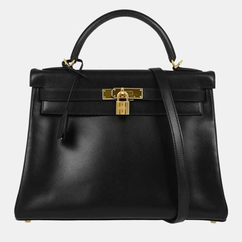 Hermes Black Box Calf Kelly 32 Retourne Handbag - Hermes - Modalova