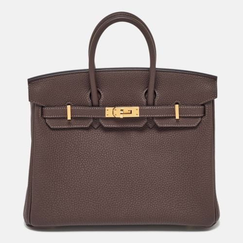 Hermes Chocolat Togo Leather Gold Finish Birkin 25 Bag - Hermes - Modalova