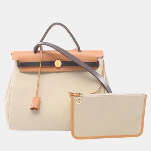 Hermes Beige Brown Black Toile H Vache Hunter Airbag Zip PM Handbag - Hermes - Modalova