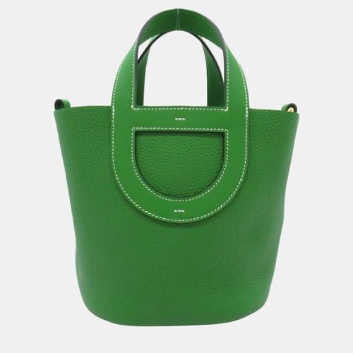 Hermes Green Leather Taurillon Clemence In the Loop 18 Handbag - Hermes - Modalova