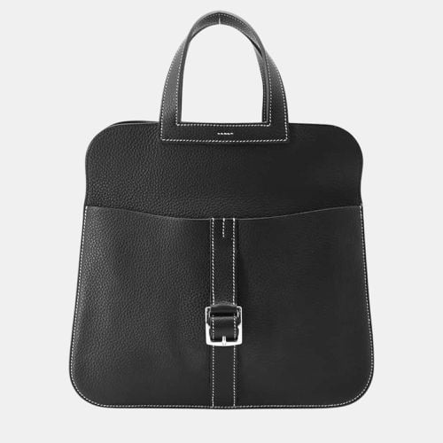 Hermes Black (White stitch) Taurillon Clemence Halzan bag Size 31 - Hermes - Modalova