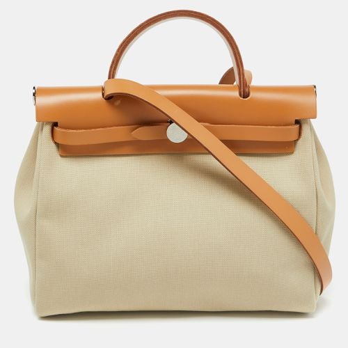 Hermes Beton/Natural Vache Hunter and Toile Militaire Herbag Zip 31 Bag - Hermes - Modalova