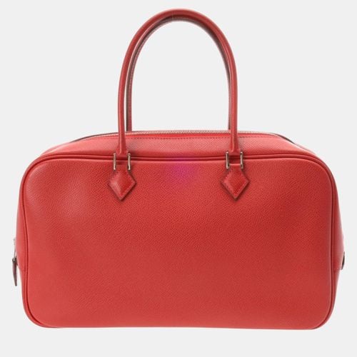 Hermes Plume Elan Rouge vif Epsom leather handbag - Hermes - Modalova