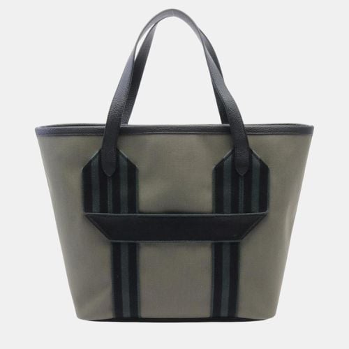 Hermes Toile Militaire Taurillon Clece Khaki Black Pur Sangle MM Vert de Gris Tote Bag - Hermes - Modalova