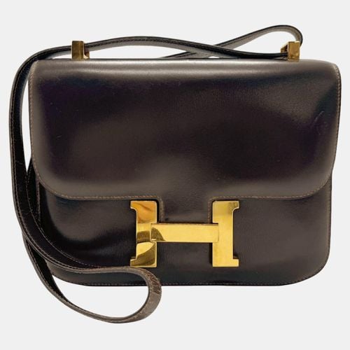 Hermes Dark Brown Gold Constance Leather Shoulder Bag - Hermes - Modalova