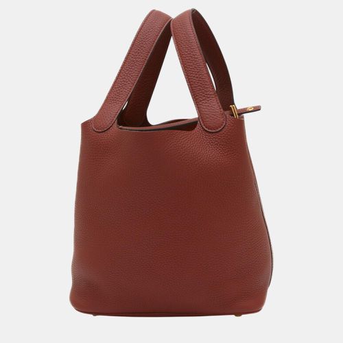 Hermes Taurillon Clece Rouge H Picotin Lock MM 22 Handbag - Hermes - Modalova