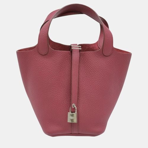 Hermes Leather Rouge H Picotin Lock PM Tote Bag - Hermes - Modalova