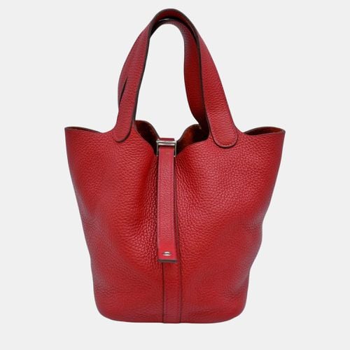 Hermes Rouge Kazak Red Taurillon Clece Leather Picotin Lock PM Tote Bag - Hermes - Modalova