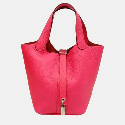 Hermes Taurillon Clece Leather Rose Extreme Pink Picotin Lock PM Handbag - Hermes - Modalova