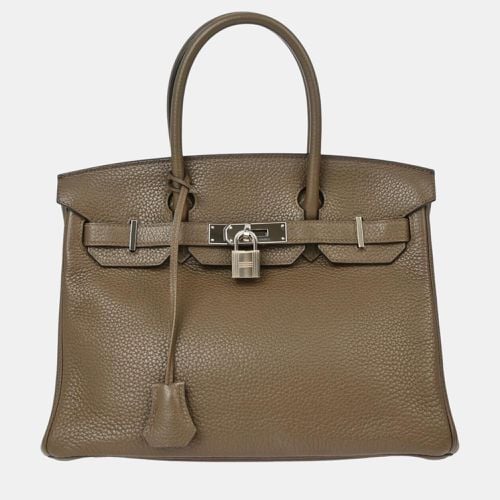 Hermes Taupe Taurillon Clemence Birkin 30 Handbag - Hermes - Modalova