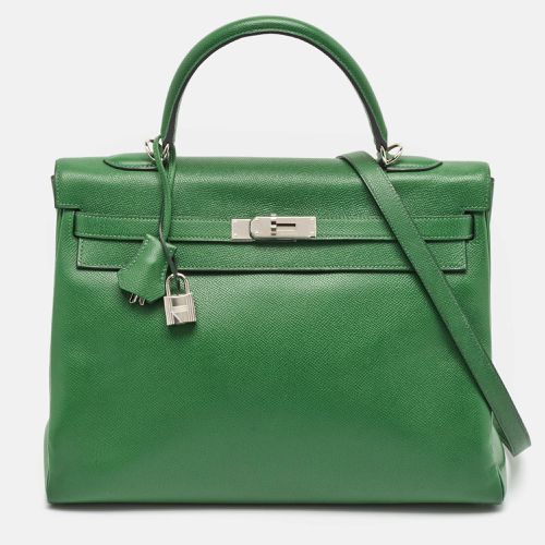 Hermes Vert Bengal Epsom Leather Palladium Finish Kelly Retourne 35 Bag - Hermes - Modalova