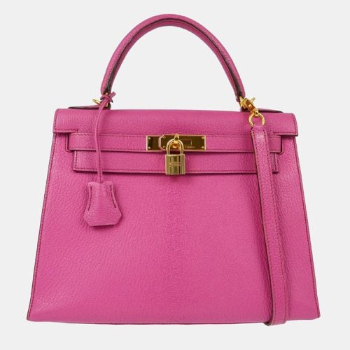 Fuchsia Chevre Kelly 28 Sellier Handbag - Hermes - Modalova