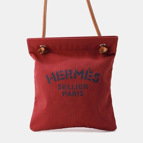 Aline Rouge H/Gold Toile Chevrons Vaux Barenia Leather Size Mm bag - Hermes - Modalova