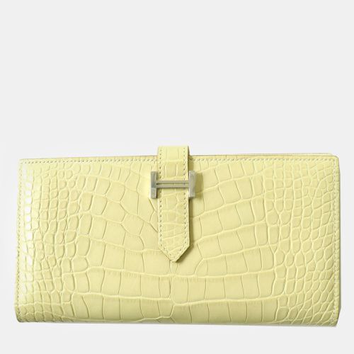 Alligator Bearn Long Wallet Leather - Hermes - Modalova