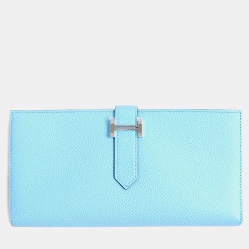 Hermes Bearn Epsom Leather Bi-Fold Wallet Blue Leather - Hermes - Modalova