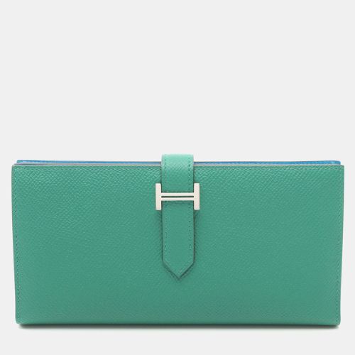 Hermes Bearn Souffle Verso Bifold Wallet Green Leather - Hermes - Modalova