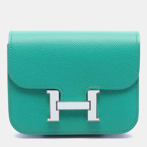 Hermes Constance Slim Mint Bifold Wallet Green Leather - Hermes - Modalova