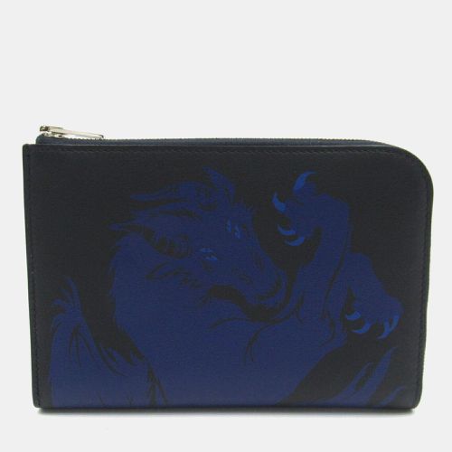 Hermes Remix Duo Leather Wallet Navy Blue Leather - Hermes - Modalova