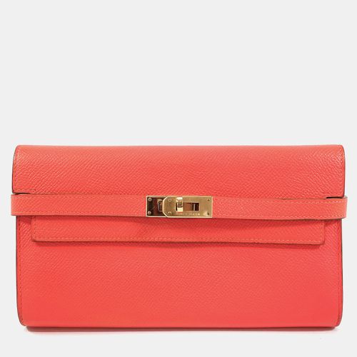 Hermes Kelly Wallet Pink Epsom Leather Pink Leather - Hermes - Modalova