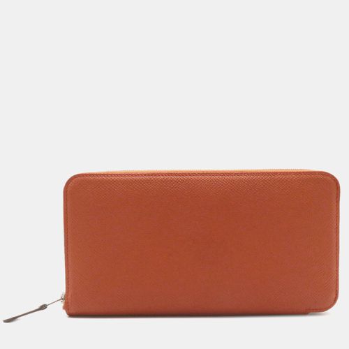 Hermes Azap Silk'In Leather Long Wallet Orange Leather - Hermes - Modalova