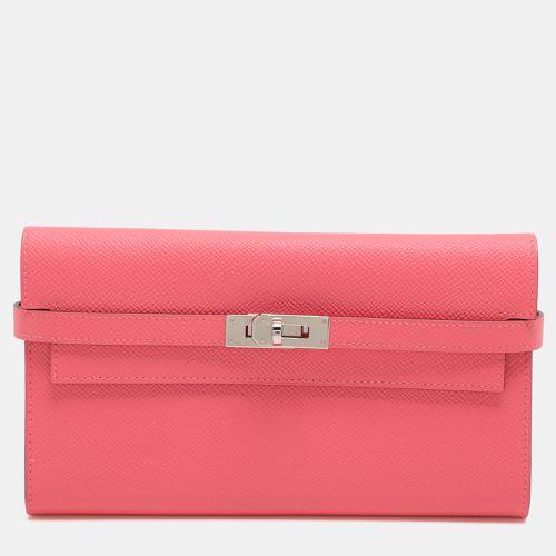 Rose Lipstick Epsom Leather Kelly Classic Wallet - Hermes - Modalova