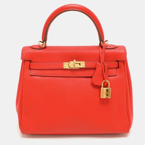 Hermes Capucine Swift Leather Gold Plated Kelly Retourne 25 Bag - Hermes - Modalova