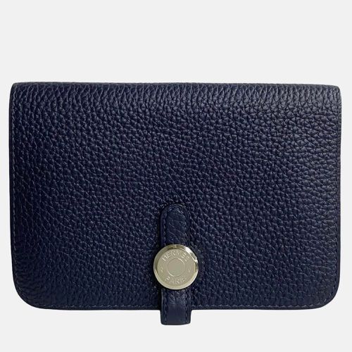 Hermes Navy Blue Leather Dogon Compact Leather Wallet - Hermes - Modalova