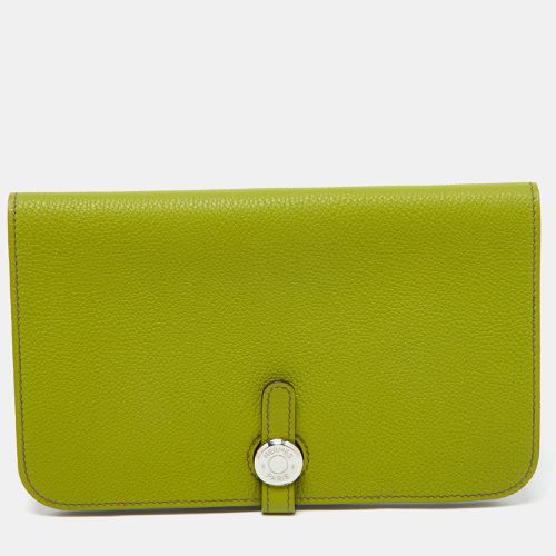 Hermes Anis Green Taurillon Togo Leather Dogon Duo Wallet - Hermes - Modalova