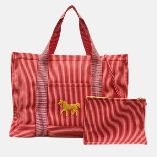 Hermes Red Cotton Canvas Mothers Tote Bag - Hermes - Modalova