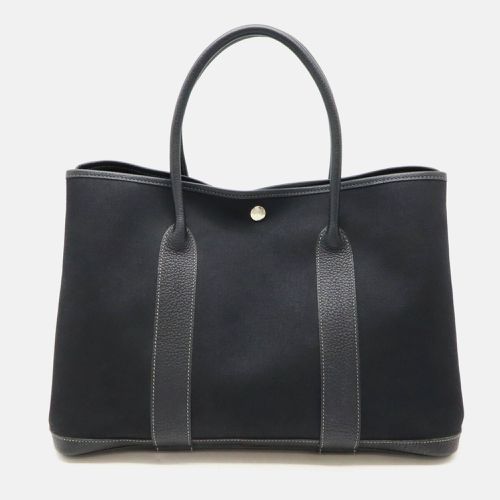 Hermes Black Canvas Leather Garden Party Pm Tote Bag - Hermes - Modalova