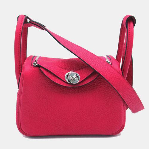 Hermes Red Leather Lindy Mini Shoulder Bag - Hermes - Modalova