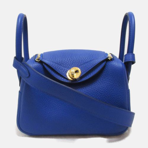 Hermes Blue Leather Lindy Mini Shoulder Bag - Hermes - Modalova