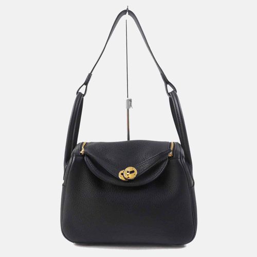 Hermes Black Leather Lindy 26 Clemence Shoulder Bag - Hermes - Modalova