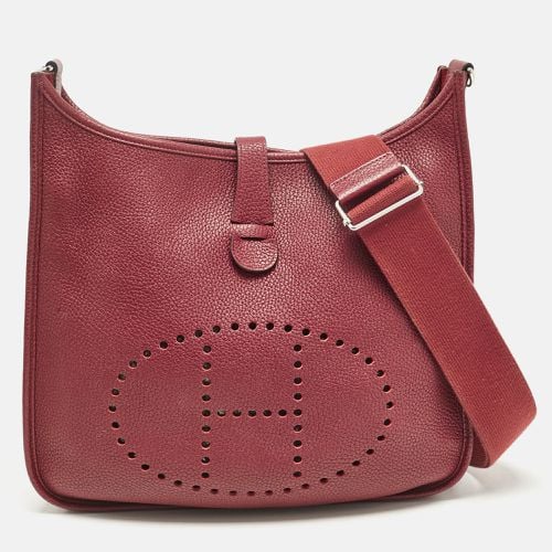 Rouge Casaque Taurillon Clemence Leather Evelyne III GM Bag - Hermes - Modalova