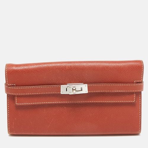 Brique Epsom Leather Kelly Longue Wallet - Hermes - Modalova