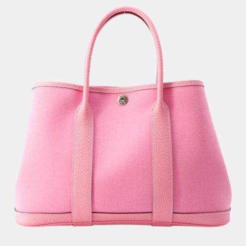 Hermes Pink Toile Vache Leather Garden Party TPM Tote Bag - Hermes - Modalova