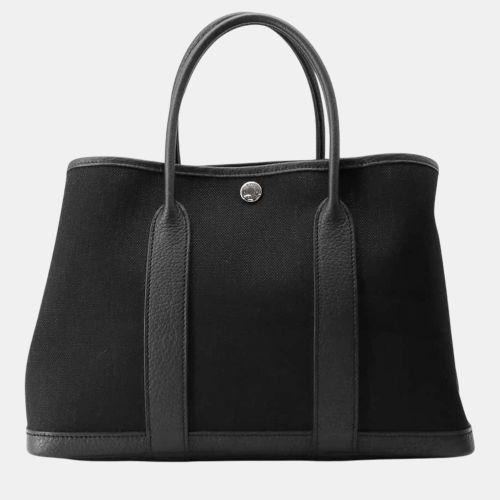 Hermes Black Toile Military Negonda Leather Garden Party TPM Tote Bag - Hermes - Modalova