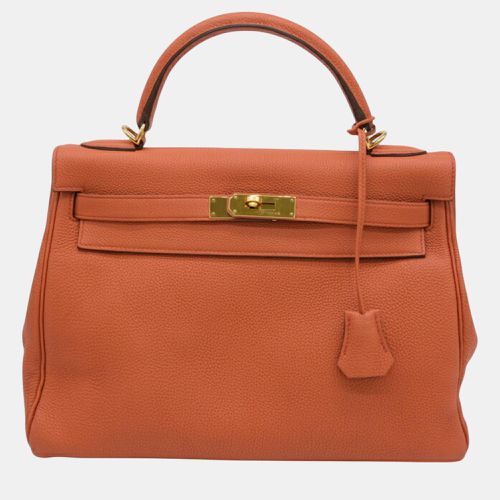 Hermes Kelly 32 Handbag Tote Bag Taurillon Clece Leather Terre Bateau Orange - Hermes - Modalova