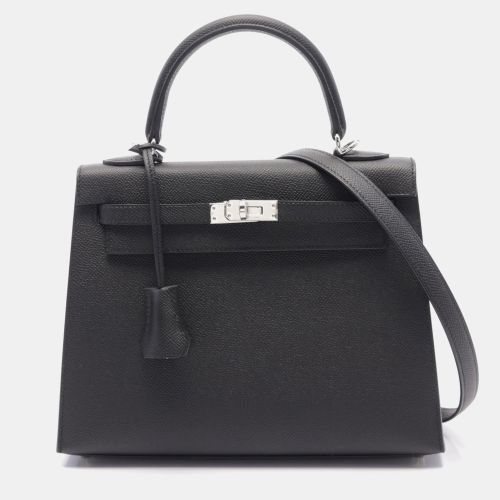 Hermes Black Leather Kelly 25 Tote Bag - Hermes - Modalova