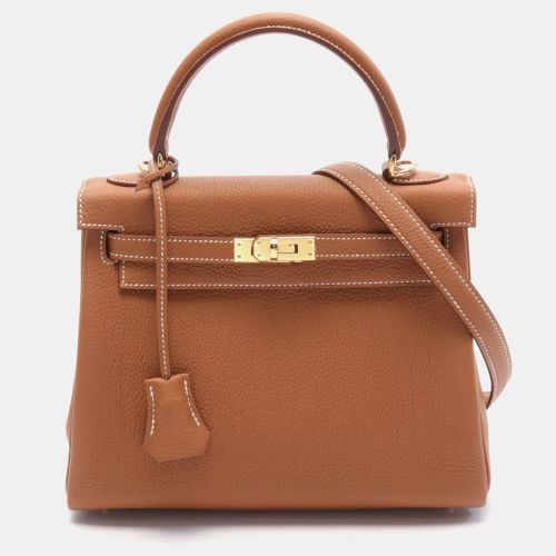 Hermes Brown Togo Leather Kelly 25 Tote Bag - Hermes - Modalova