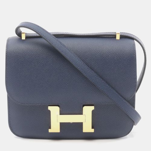 Hermes Blue Leather Constance 3 Mini Shoulder Bag - Hermes - Modalova