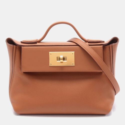 Hermes Brown Gold Leather Mini Tote Bag - Hermes - Modalova