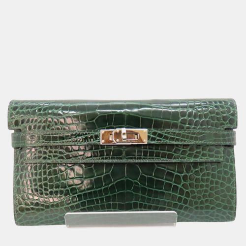 Hermes Green Alligator Leather Kelly Wallet - Hermes - Modalova