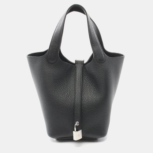 Hermes Black Leather Picotin Lock PM Tote Bag - Hermes - Modalova